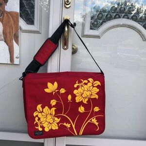 LAUREX L.A. Gorgeous Oriental-Floral Laptop/Messenger Bag (17”)